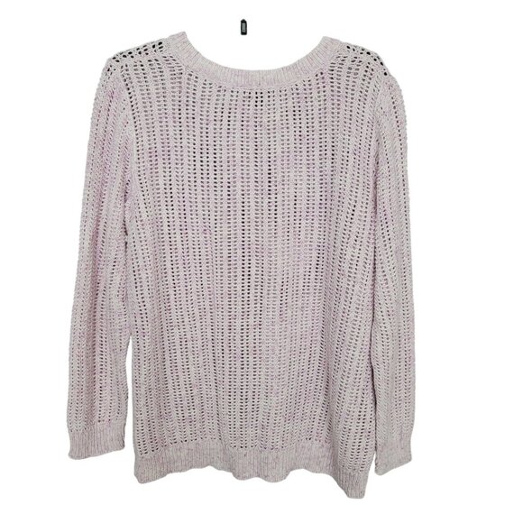 Talbots Tie Dye Sweater Womens Size 2X Lavender Loose Knit Sheer - Picture 2 of 6